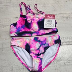 Kanu surf Pink and Purple Tie-Dye Bikini set size 10